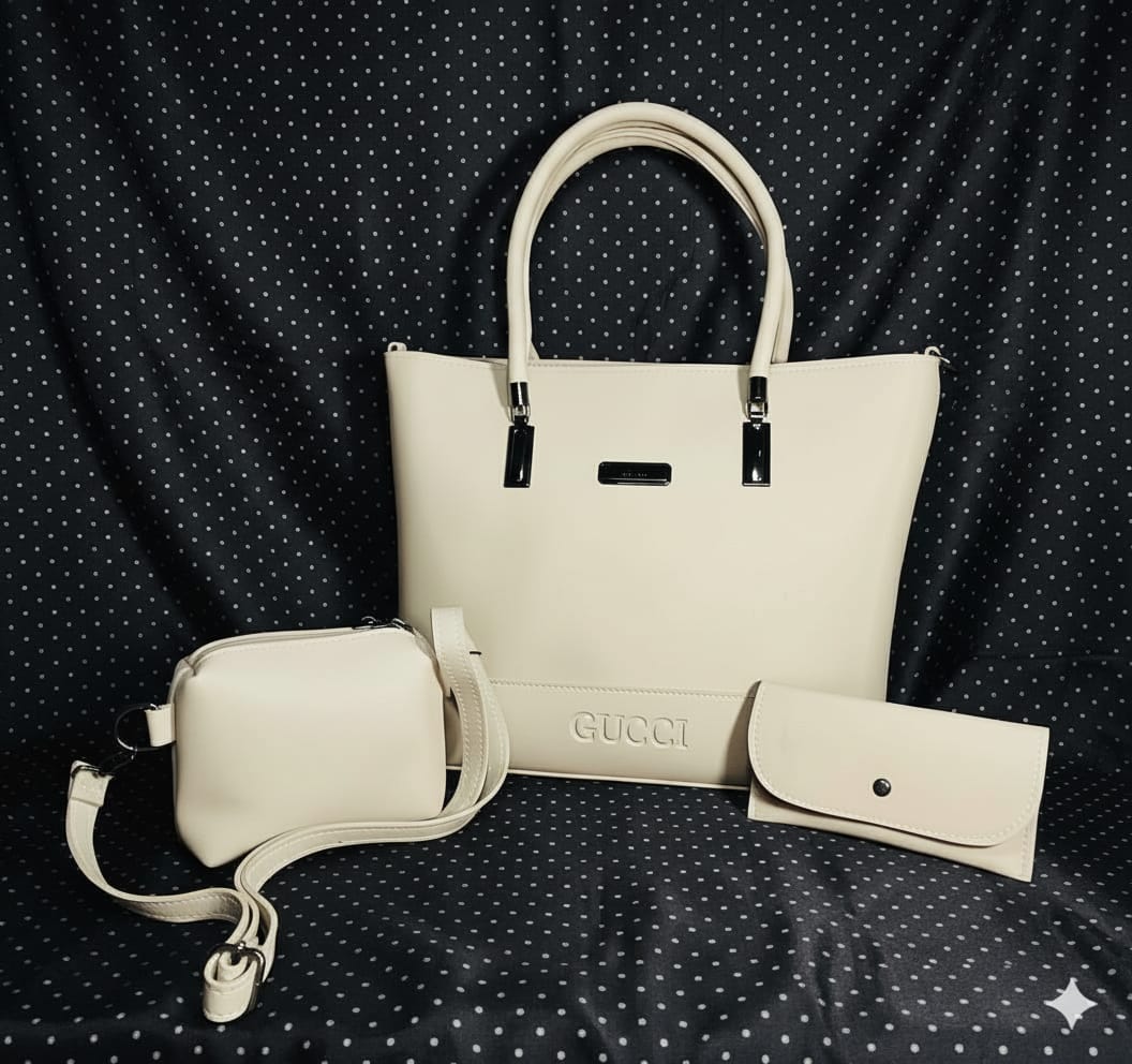Blush Elegance 3-Piece Handbag Set by The Purse Room