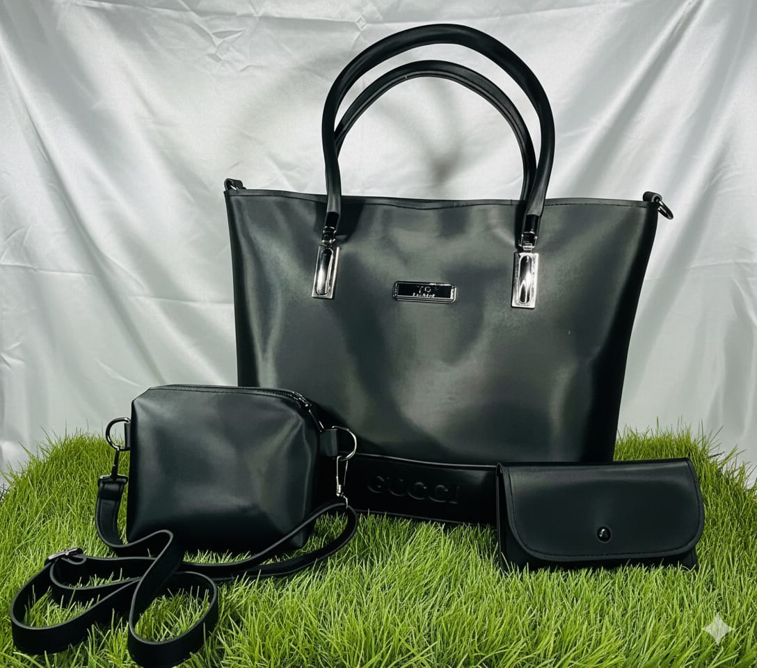Blush Elegance 3-Piece Handbag Set by The Purse Room