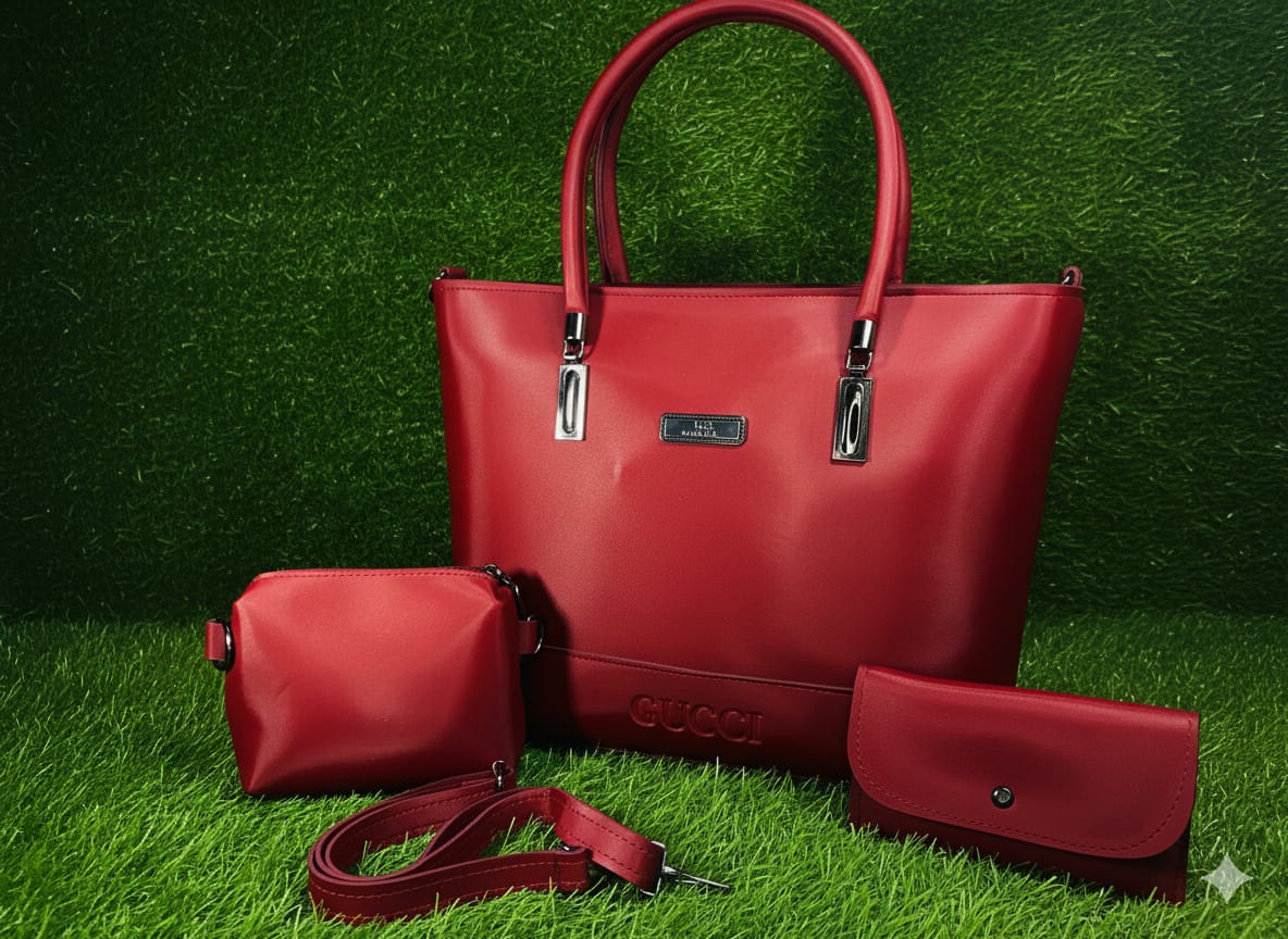 Blush Elegance 3-Piece Handbag Set by The Purse Room
