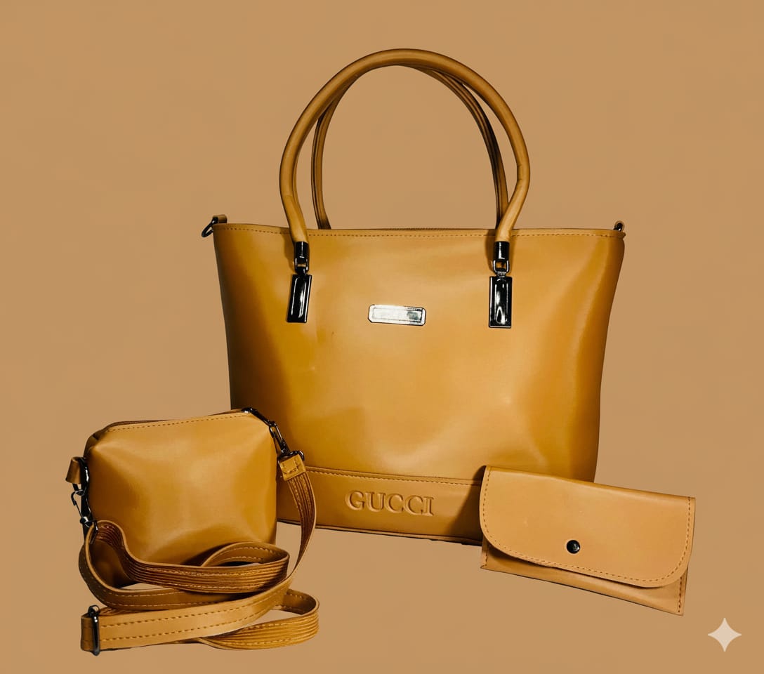 Blush Elegance 3-Piece Handbag Set by The Purse Room